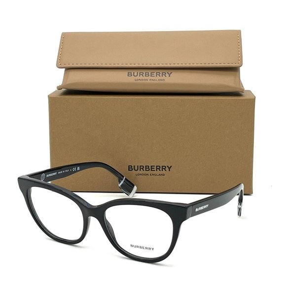 BURBERRY EVELYN BE2375 3001 Black  / Demo Lens 53 Eyeglasses - Picture 1 of 4